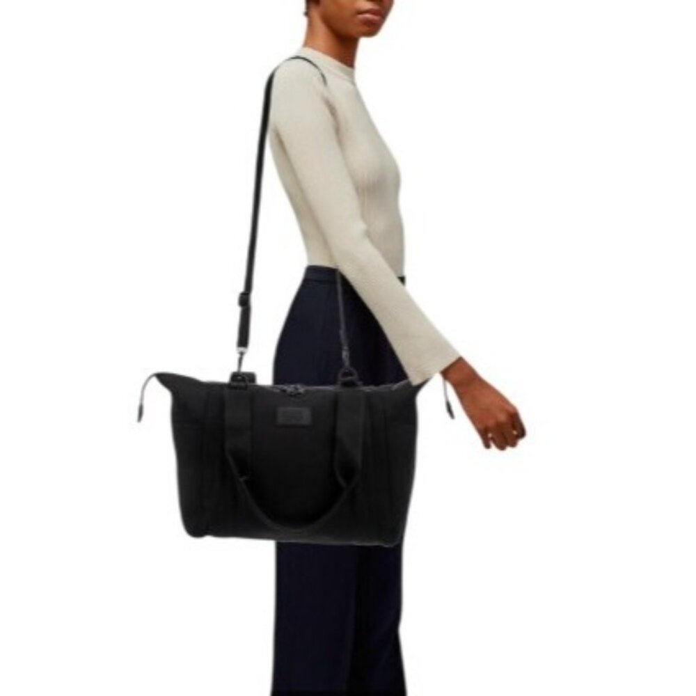 Dagne Dover Women's Black Bag With Mesh Compartments & Zipper Closure - Picture 1 of 16